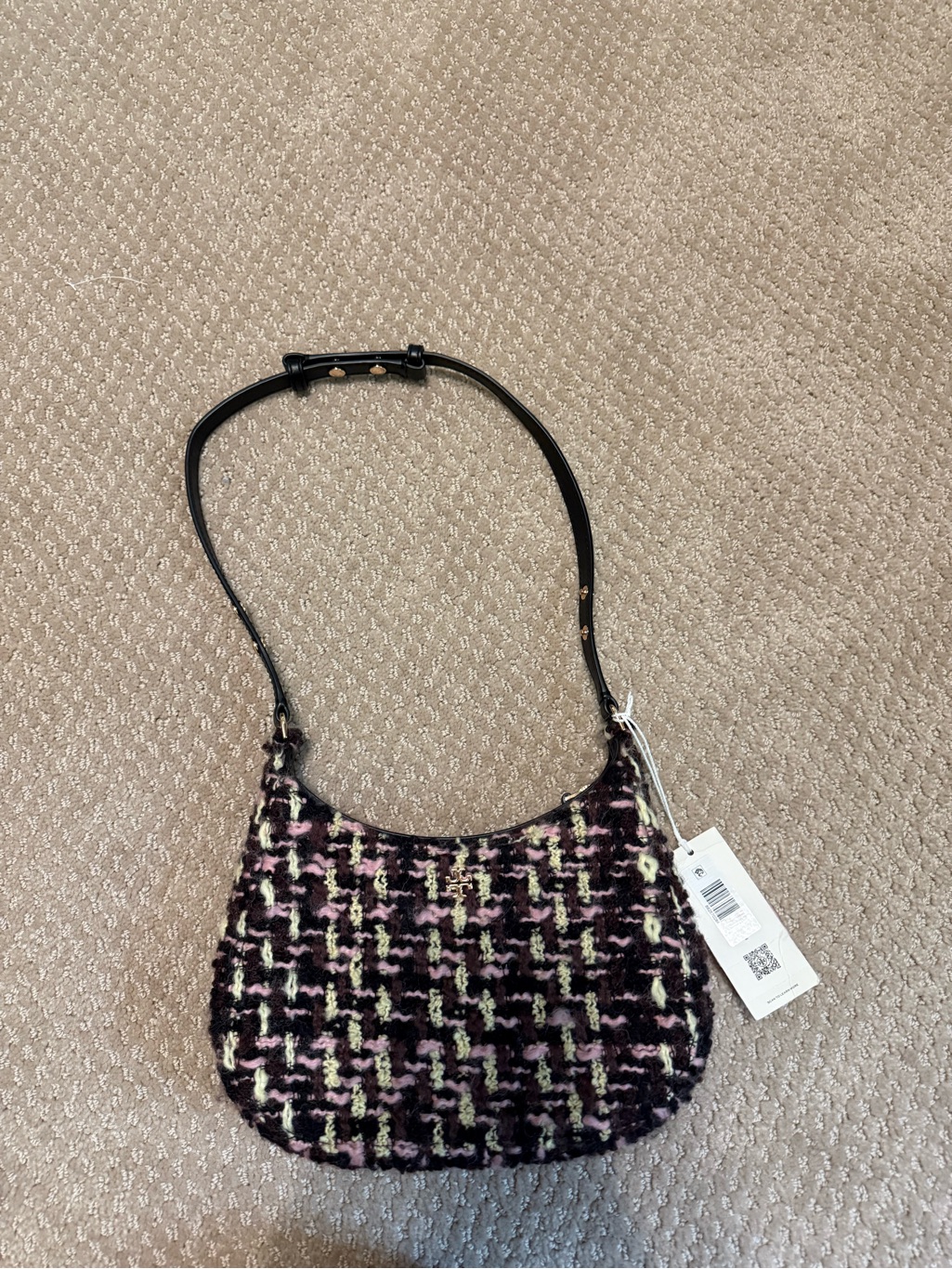 New! New Tory Burch Emerson Tweed Shoulder Bag